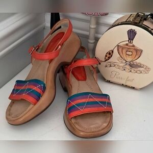 Dansko Multi Color Open Toe Slingback Sandals Sz 40/10 Pre-Owned